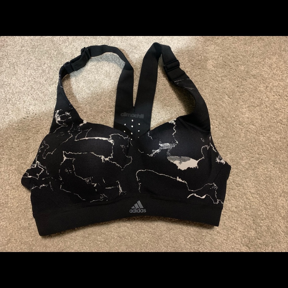 adidas Women's Climachill Marble High Support Sports Bra - Black